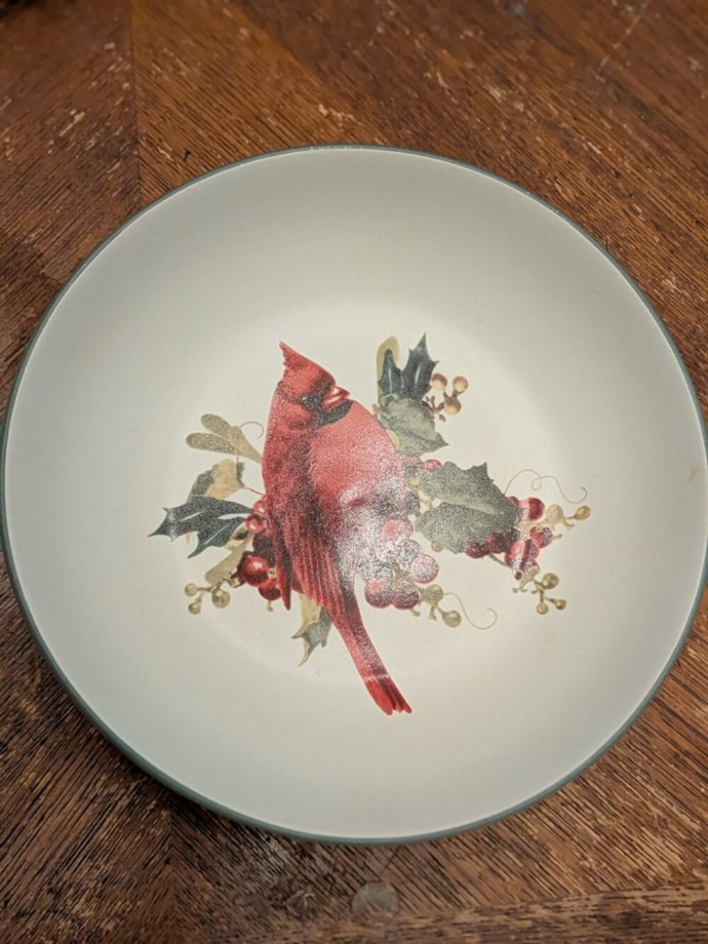 Lenox Winter Greetings Everyday Cardinal Multi-Use Shallow 9" Serving Bowl